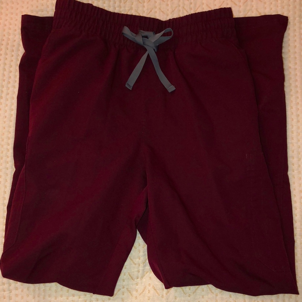 FIGS High Waisted Yola™ Skinny Scrub Pants Burgundy